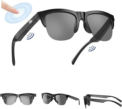 Smart Wireless Bluetooth Glasses, Voice Control& Microphone & Speakers Touch, Outdoor UV Glasses