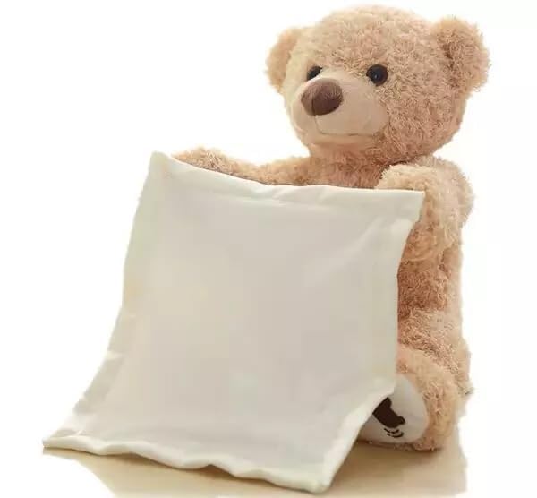 Peek-A-Boo Talking Bear with Blanket – Interactive Plush Toy Repeats What You Say, Sings Songs – Musical Stuffed Animal Gift for Kids, Babies