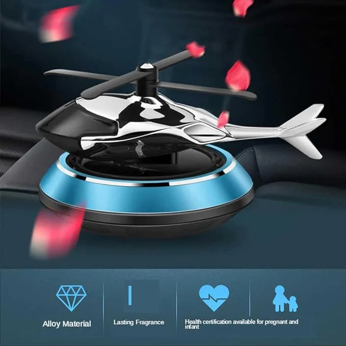 Solar Helicopter Air Freshener - Rotating Car Aroma Diffuser