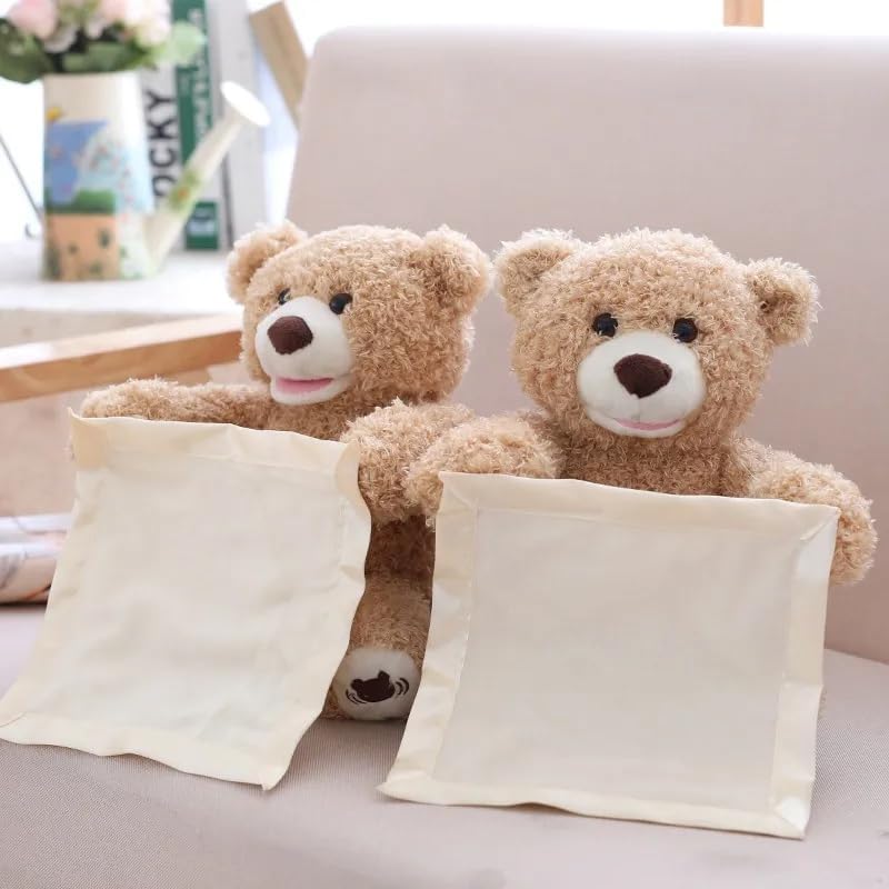 Peek-A-Boo Talking Bear with Blanket – Interactive Plush Toy Repeats What You Say, Sings Songs – Musical Stuffed Animal Gift for Kids, Babies