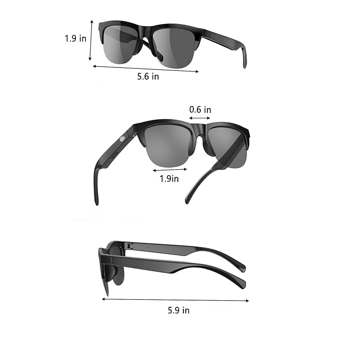 Smart Wireless Bluetooth Glasses, Voice Control& Microphone & Speakers Touch, Outdoor UV Glasses