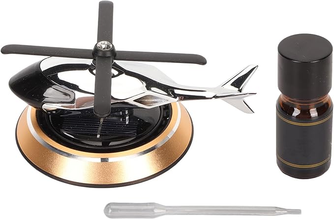 Solar Helicopter Air Freshener - Rotating Car Aroma Diffuser