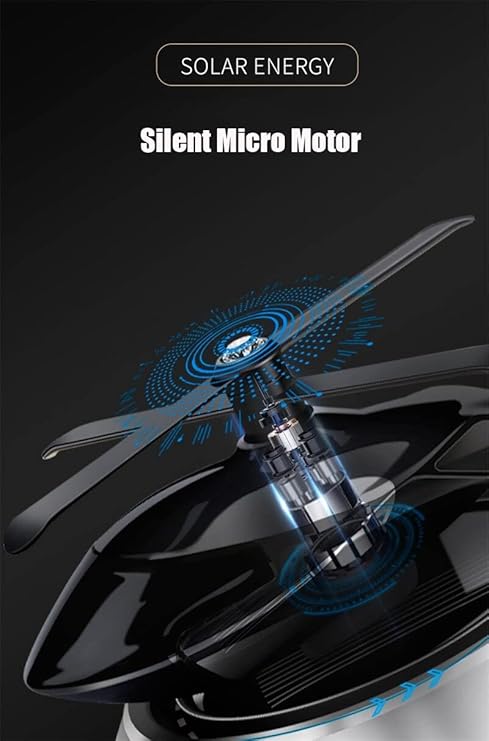 Solar Helicopter Air Freshener - Rotating Car Aroma Diffuser