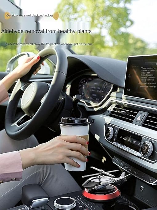 Solar Helicopter Air Freshener - Rotating Car Aroma Diffuser