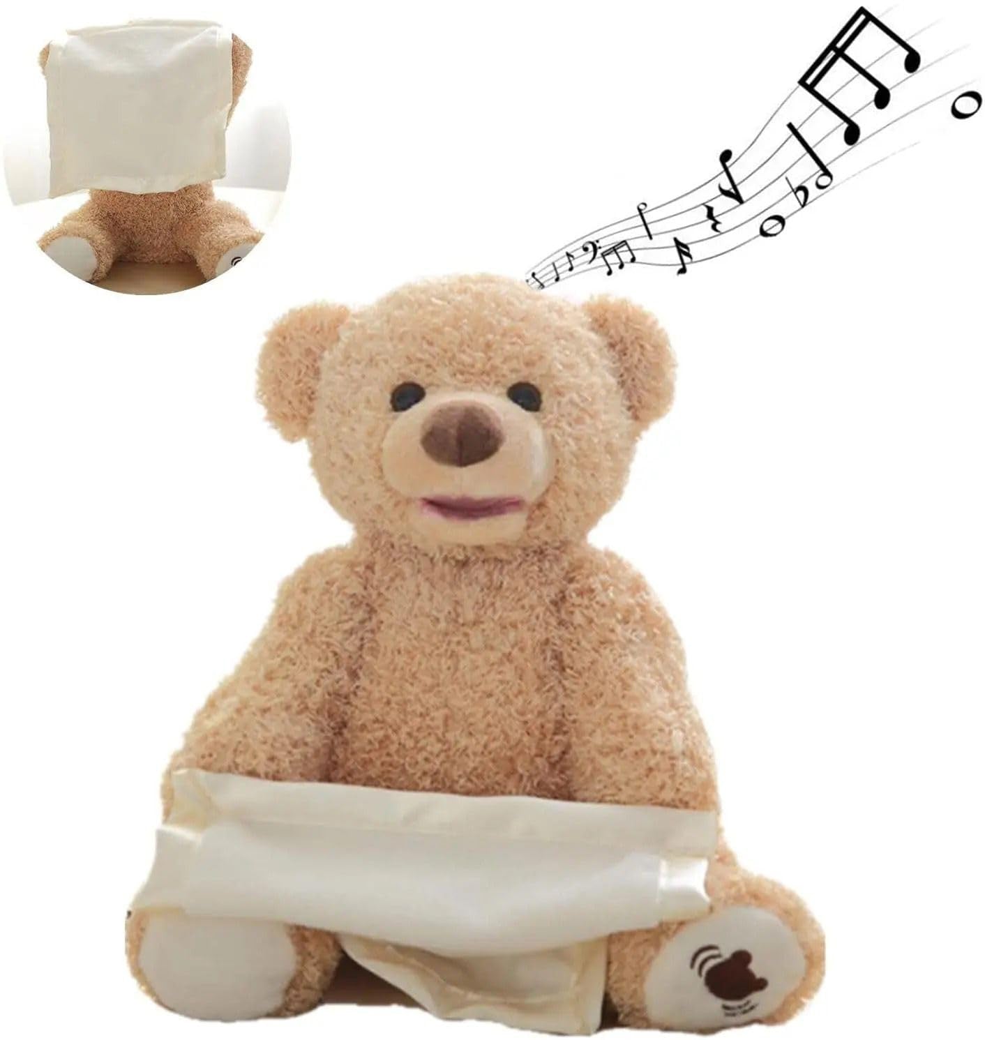 Peek-A-Boo Talking Bear with Blanket – Interactive Plush Toy Repeats What You Say, Sings Songs – Musical Stuffed Animal Gift for Kids, Babies