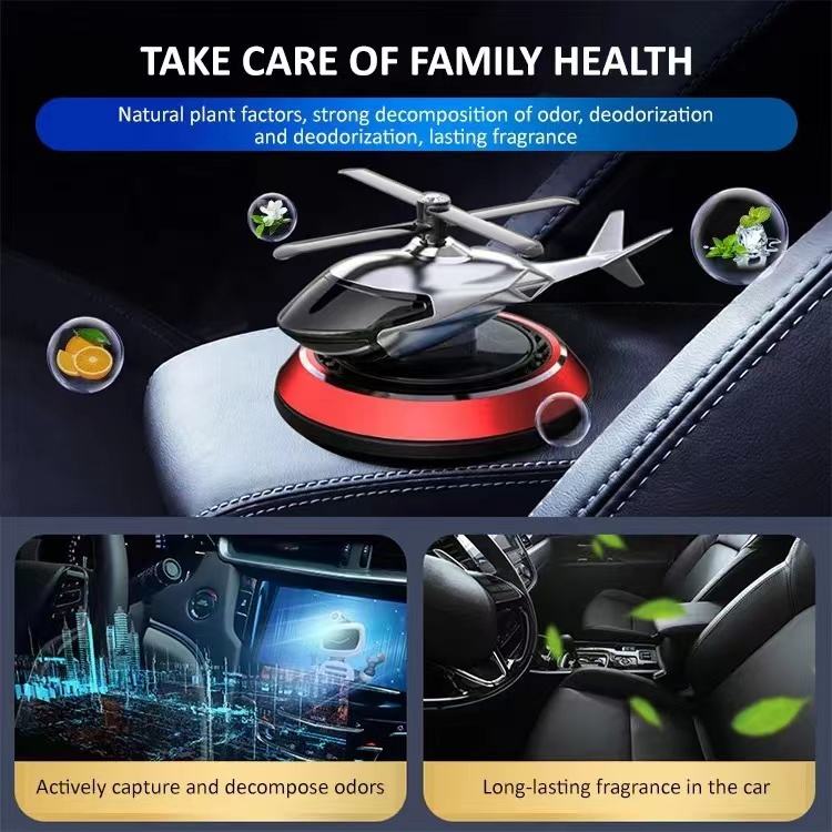 Solar Helicopter Air Freshener - Rotating Car Aroma Diffuser