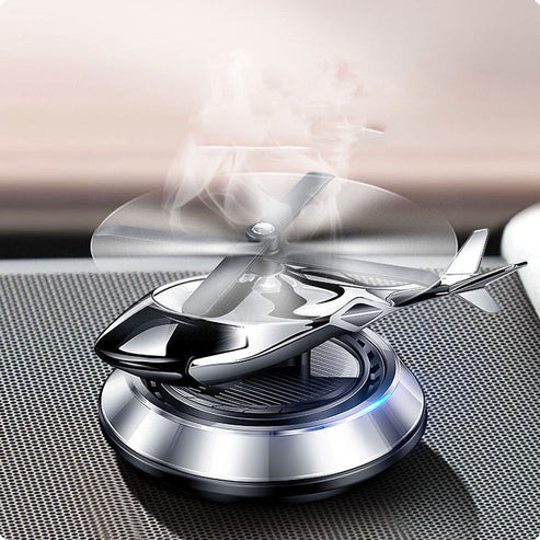 Solar Helicopter Air Freshener - Rotating Car Aroma Diffuser