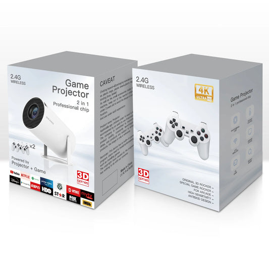 M300MAX Mini Game Video Projector 4K/HD/3D Supported WiFi 6, Bluetooth 5.4, Android 11, Auto Keystone for Home Theater/Play Games