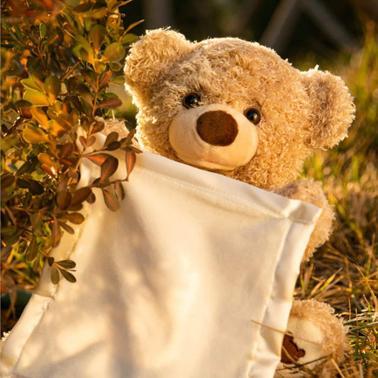 Peek-A-Boo Talking Bear with Blanket – Interactive Plush Toy Repeats What You Say, Sings Songs – Musical Stuffed Animal Gift for Kids, Babies