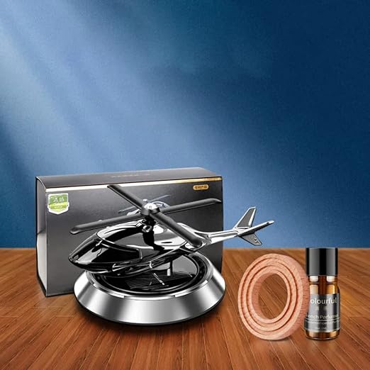 Solar Helicopter Air Freshener - Rotating Car Aroma Diffuser