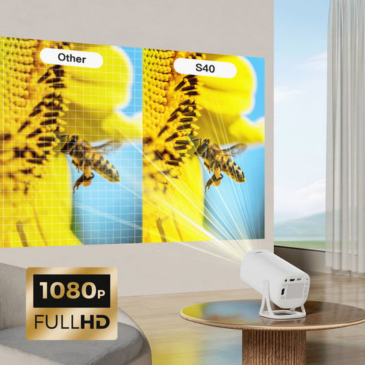 S40 Android 11 Smart Mini Projector (4K Support, WiFi + Bluetooth)